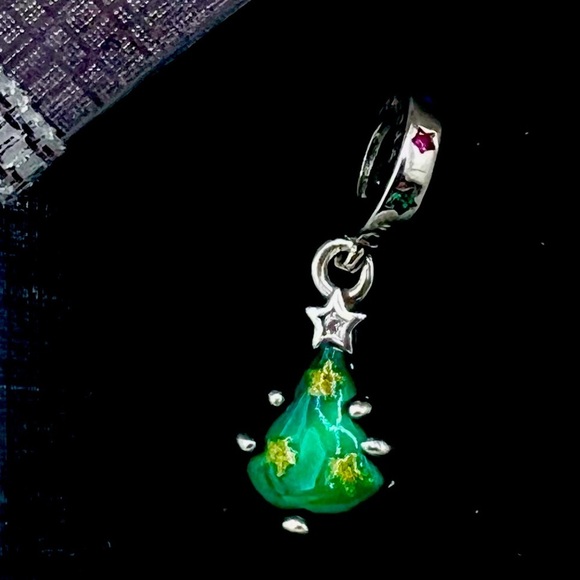 Sterling Silver S925 Sparkling Christmas Tree Dangle Charm - NWOT - Picture 3 of 7